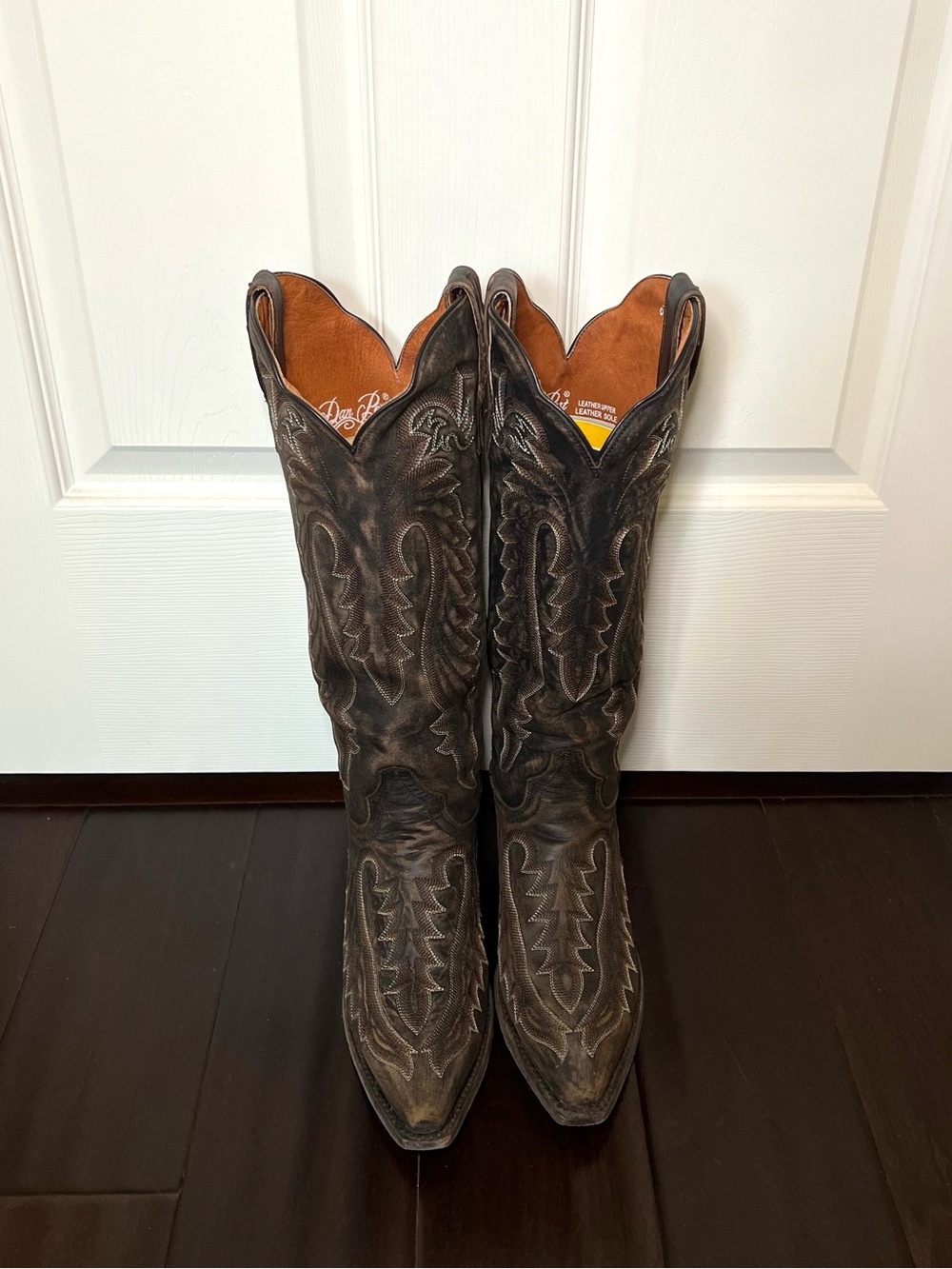 Dan Post Chestnut Brown Leather Western Cowgirl Boots